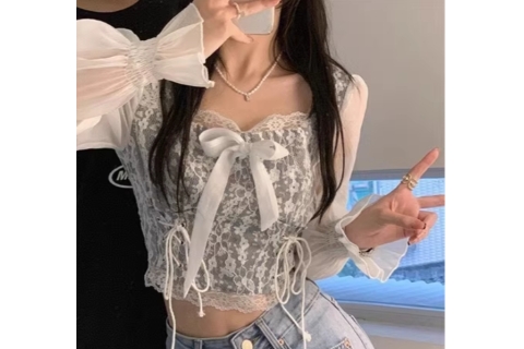 一字肩荷叶边雪纺衬衫女装夏季新款